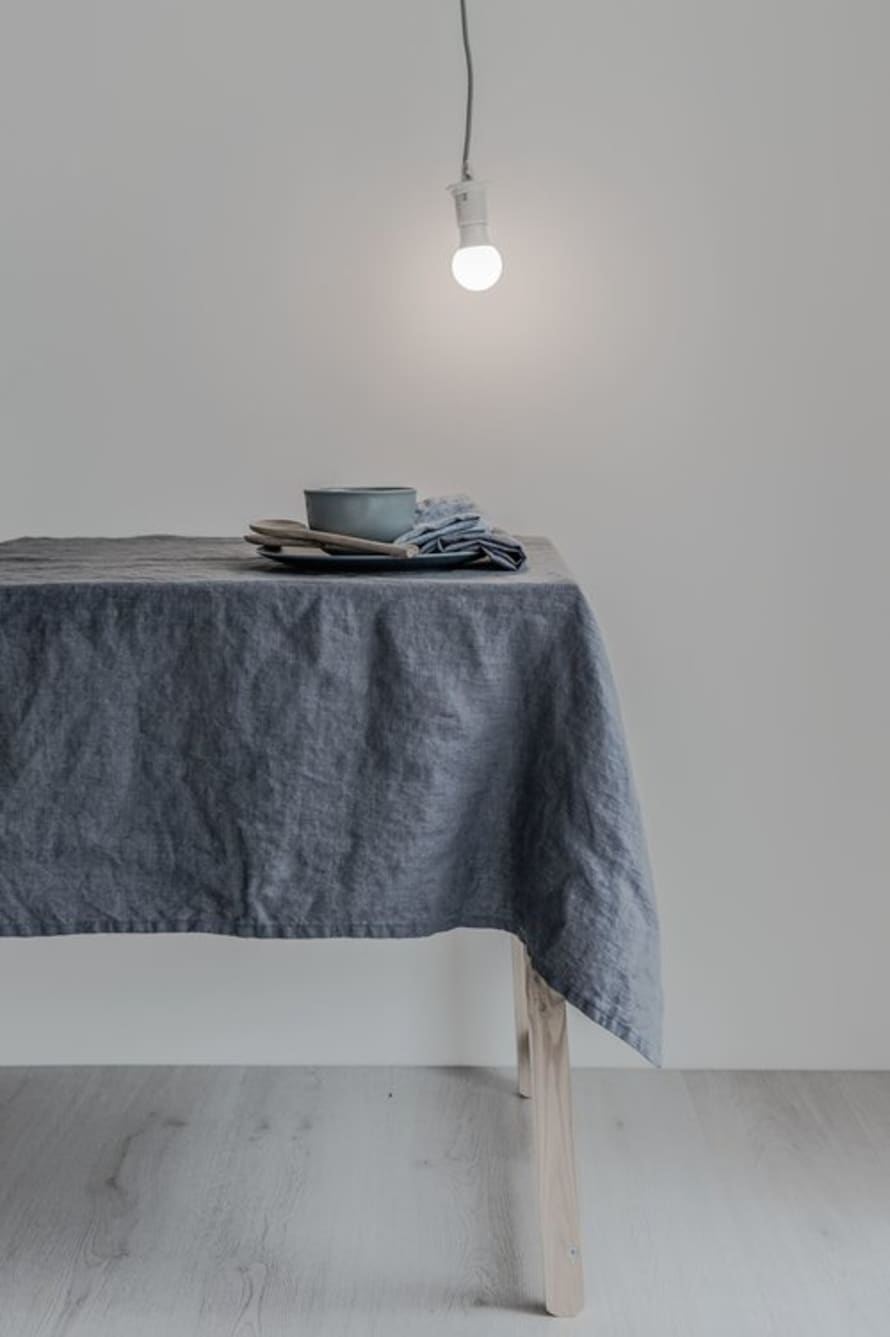 Swedish House Charcoal Linen Tablecloth