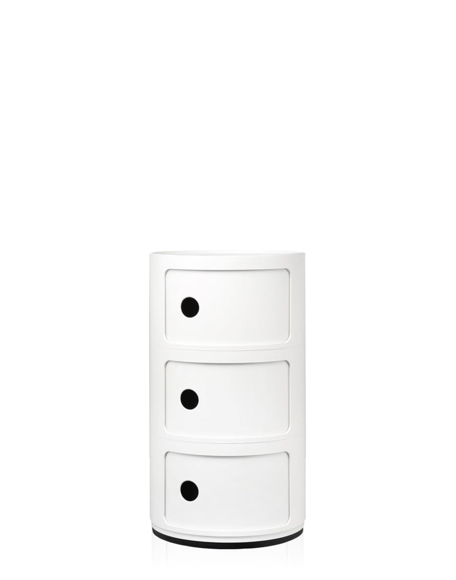 Kartell White Three Door COMPONIBILI Cabinet