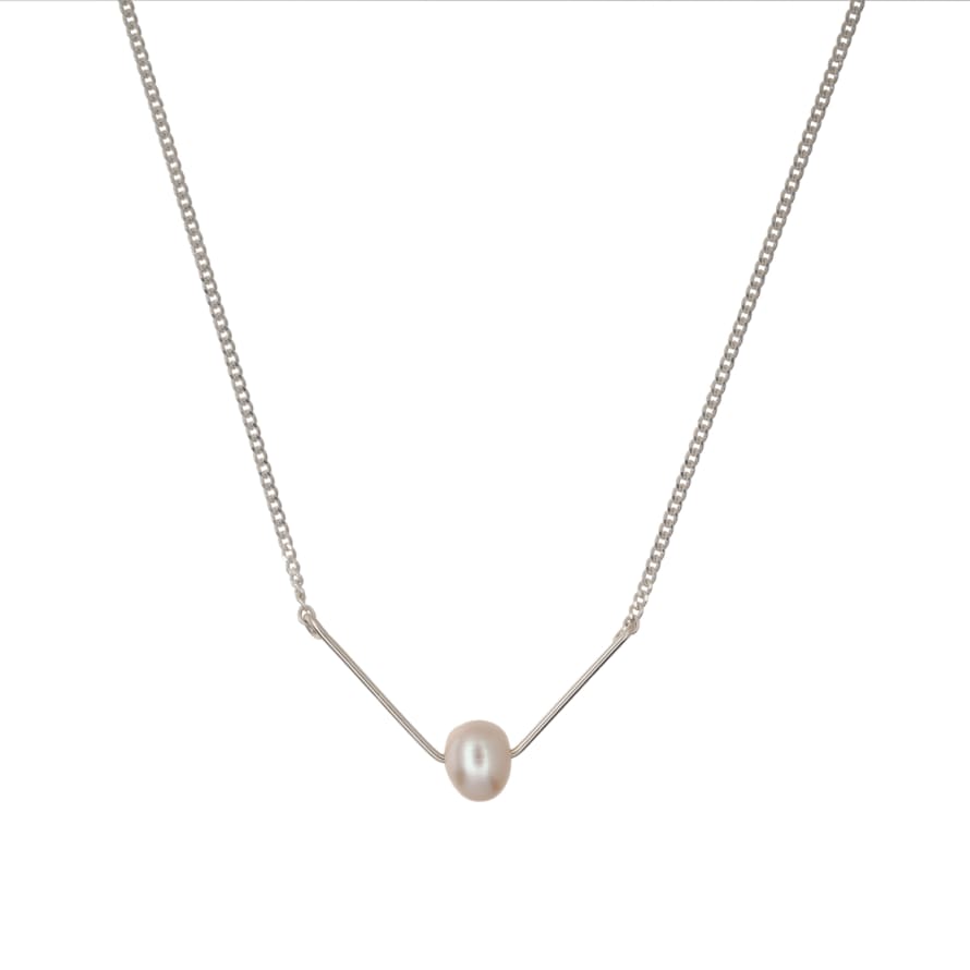 Dynasty Jewellery Chevron Pearl Pendant Necklace