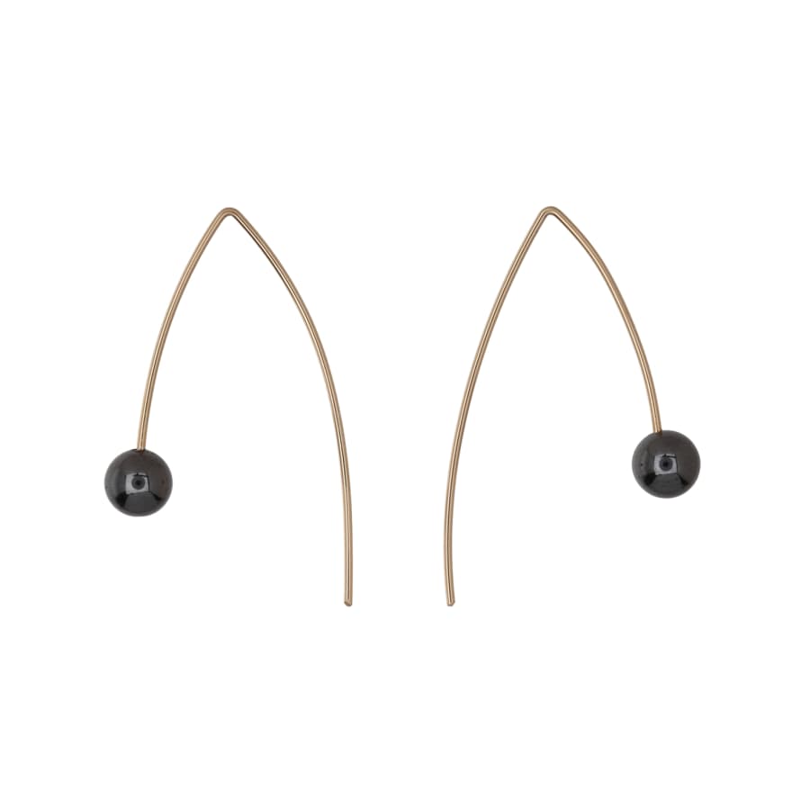 Dynasty Jewellery Stellar Gold Angular Modern Hematite Earrings