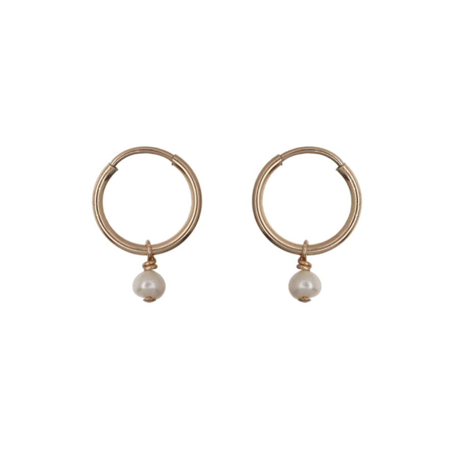 Dynasty Jewellery Small Pearl Drop Mini Hoops