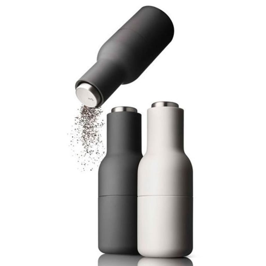Menu Bottle Grinder 2 Pack Ash & Carbon Stainless Steel Top 