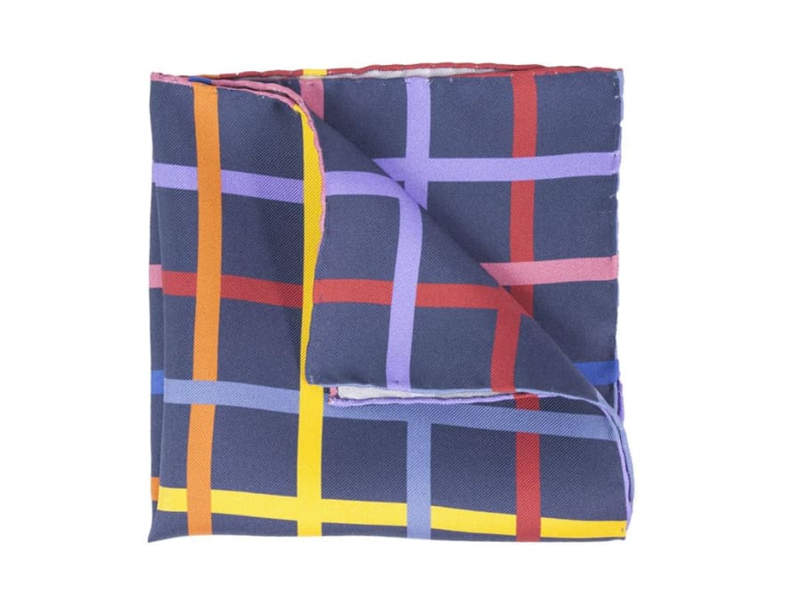 40 Colori Crisscross Printed Silk Pocket Square