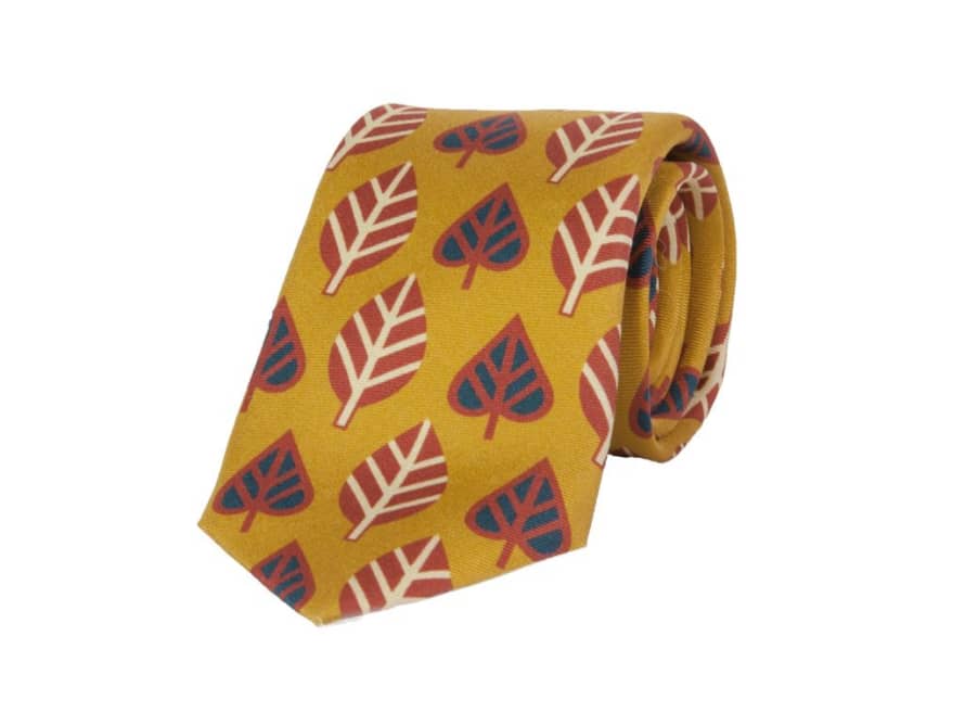 40 Colori Leaves Printed Silk Tie