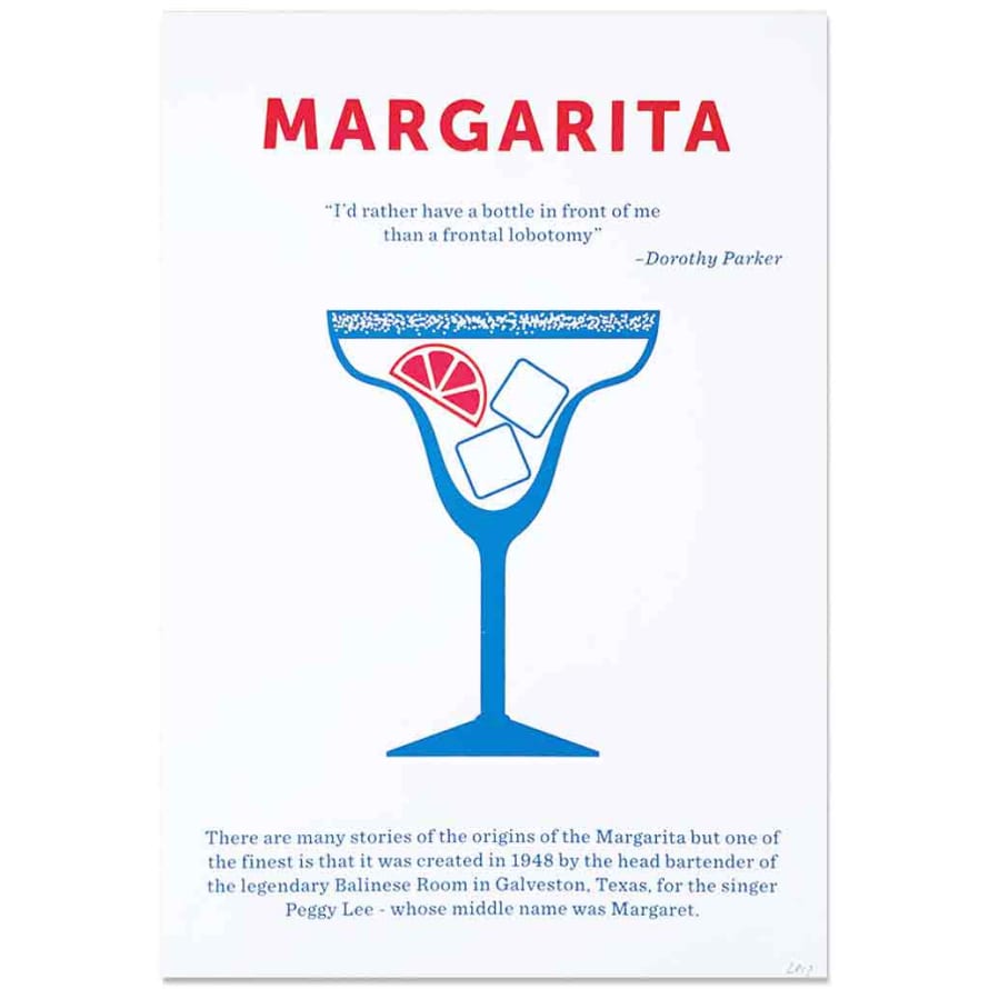 Crispin Finn Margarita Cocktail Screen Print