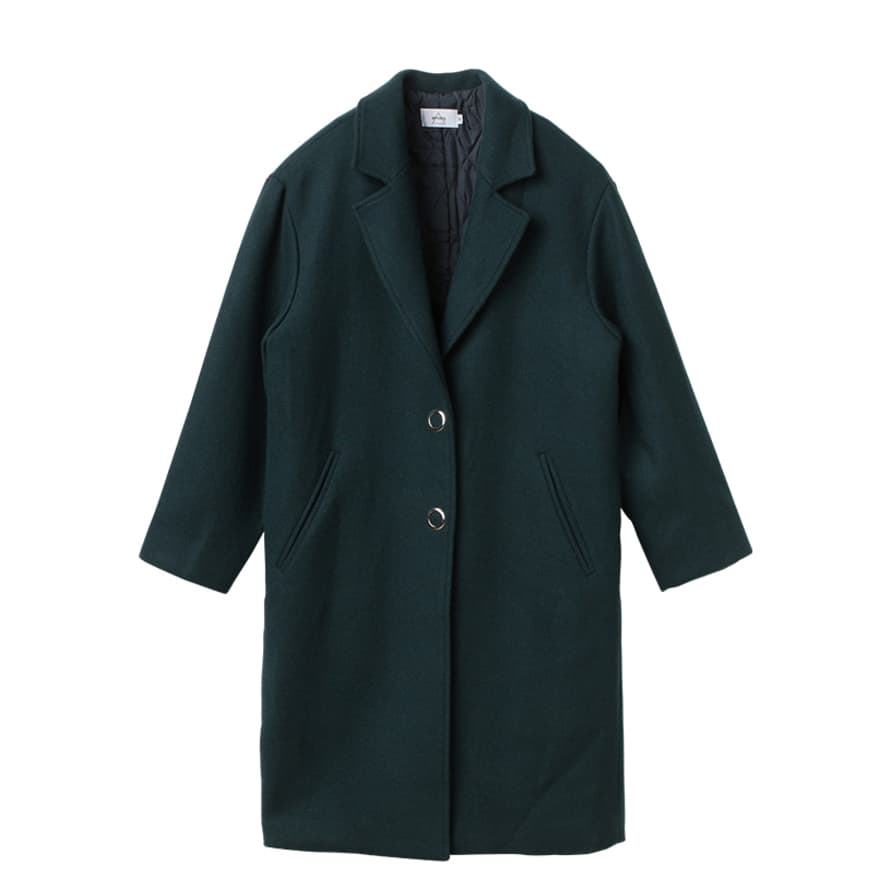 Among Snap Button Dark Green Coat