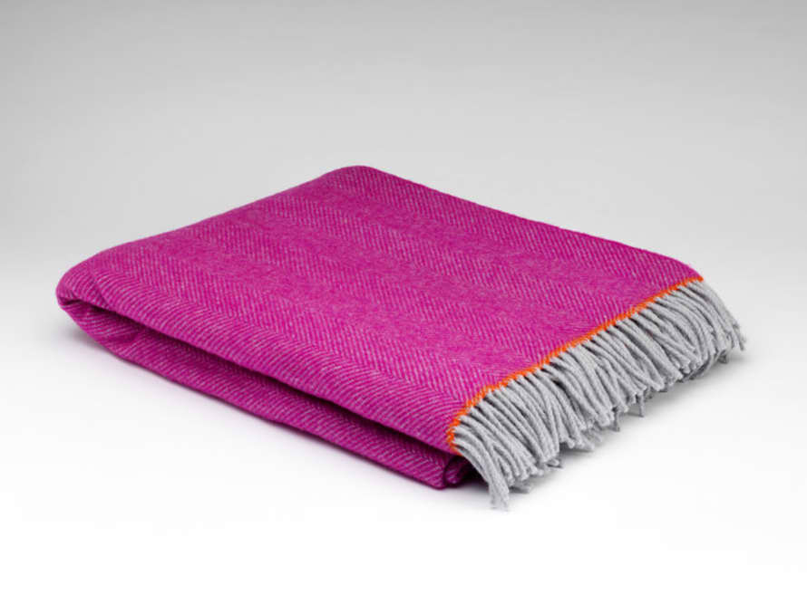 Barnbury Home Fuchsia Balmoral Herringbone Throw