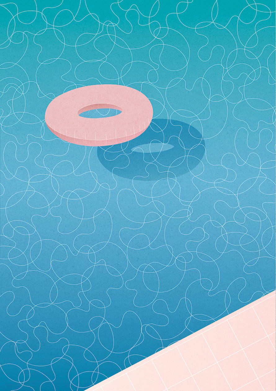 Dowse Float Swimming Pool Art Print