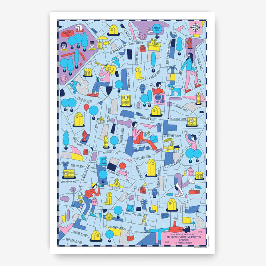 Walk With Me Dalston And Stoke Newington Map Print