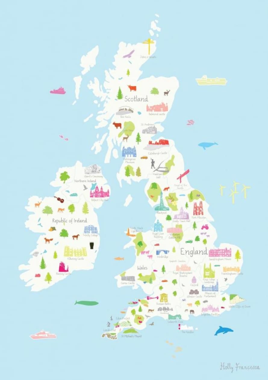 Holly Francesca Map Of The UK A3 Print