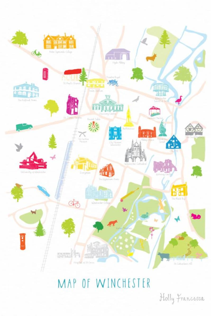 Holly Francesca Map Of Winchester A3 Print