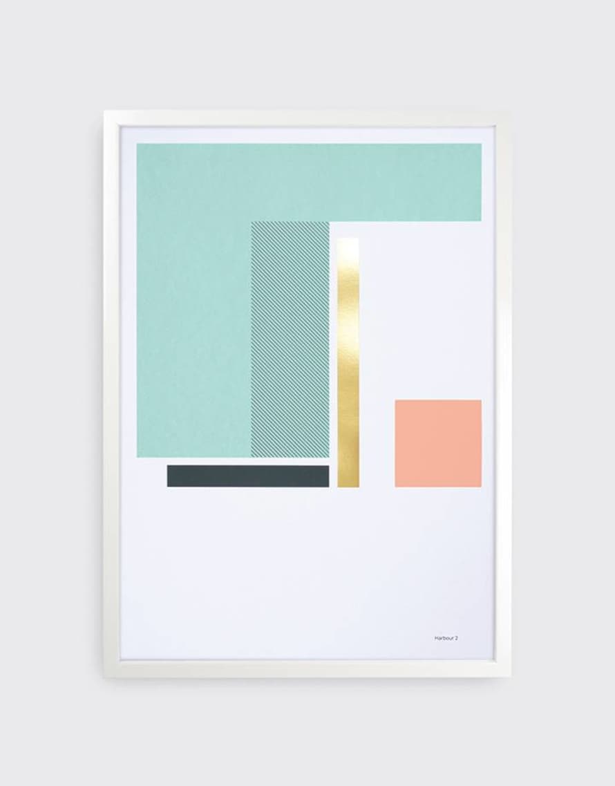 Tom Pigeon  Harbour 2 Geometric A2 Print