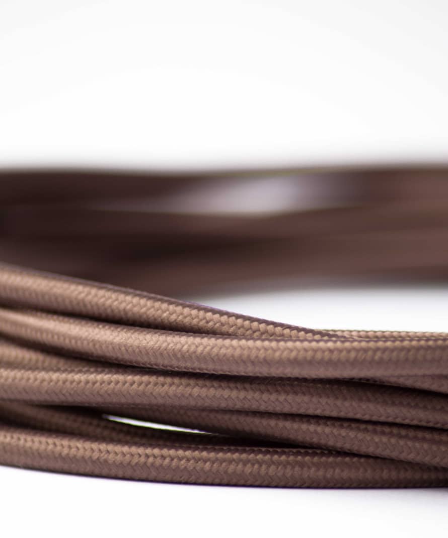 Cuemars Coffee Brown Braided Lighting Fabric Cable  