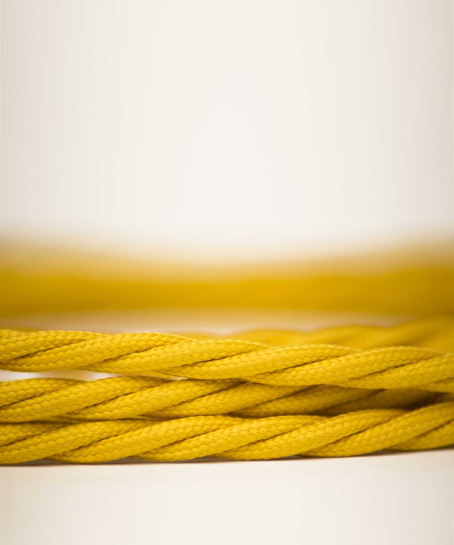 Cuemars Yellow Twisted Lighting Fabric Cable  