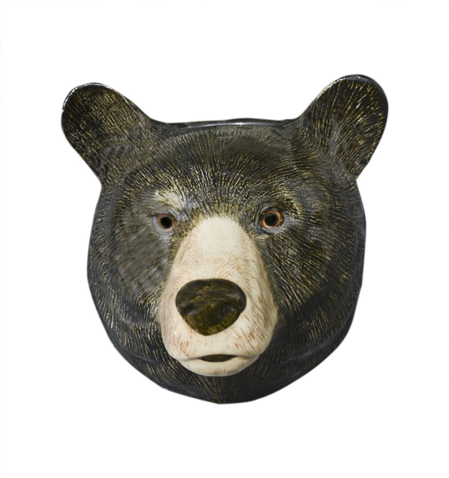 Quail Ceramics Black Bear Wall Vase