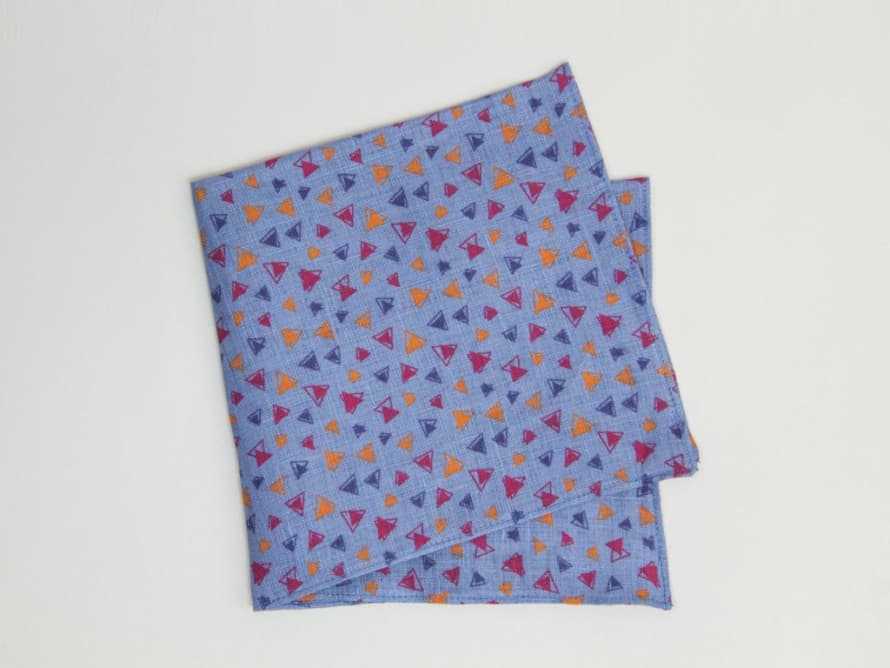 40 Colori Triangles Printed Linen Pocket Square