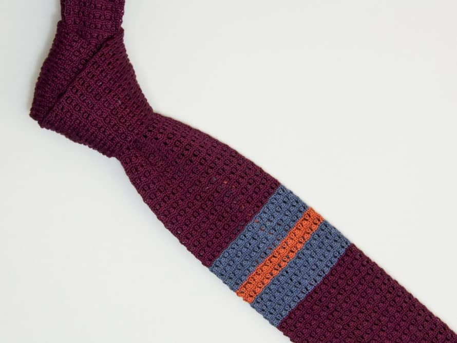 40 Colori Double Upper Striped Mercerised Cotton Jacquard Knitted Tie