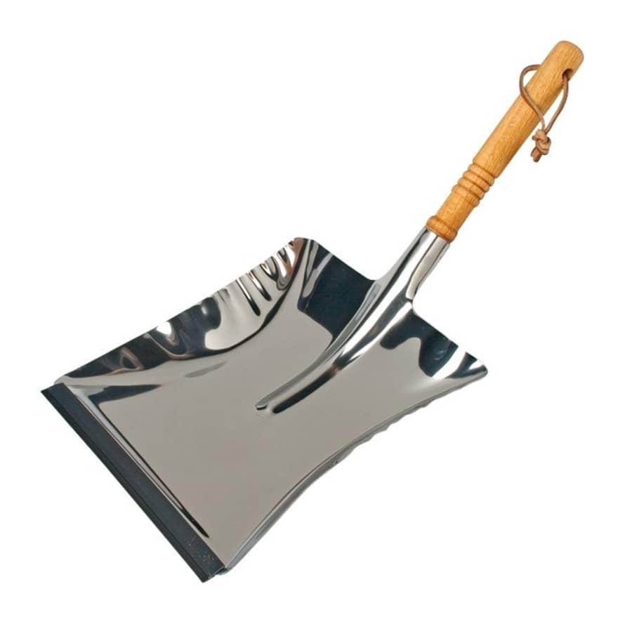 Redecker Steel Dust Pan With Handle & Leather Strap