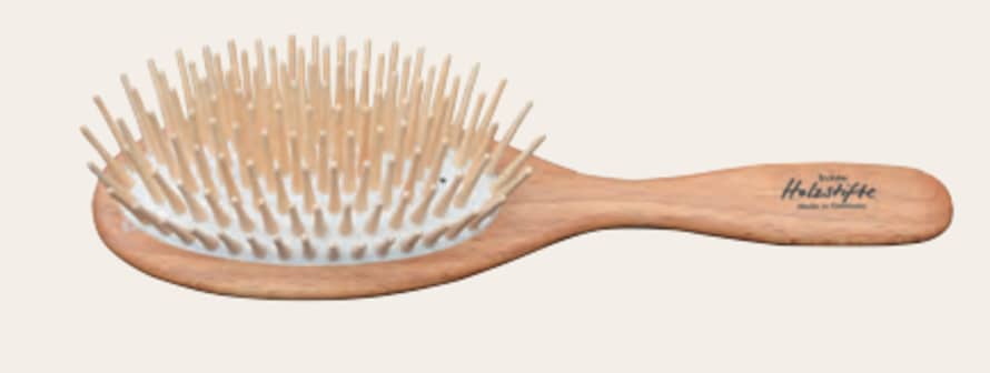 Redecker Wooden Round Hairbrush With Extra Long Pins 