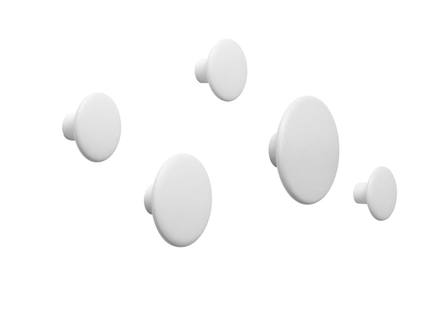 Muuto White DOTS (Pack of 5) Coat Hooks