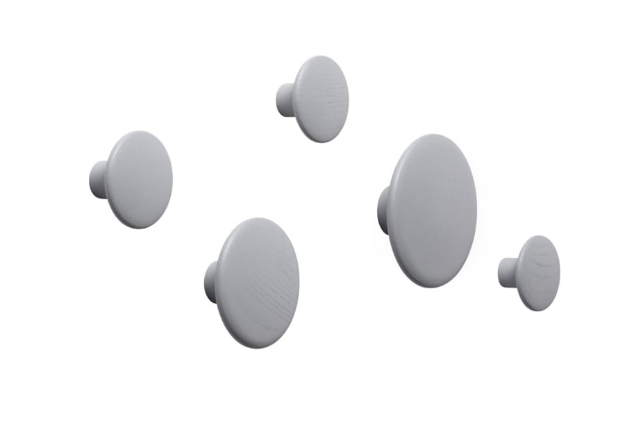 Muuto Grey DOTS (Pack of 5) Coat Hooks