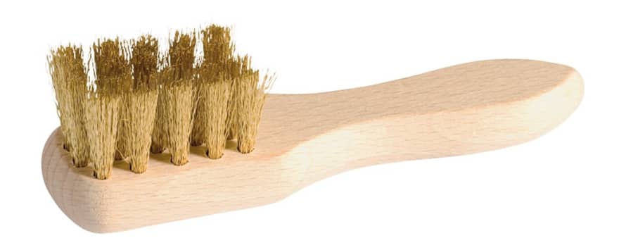 Redecker 12cm Wooden Suede Shoe Brush With Brass Bristle & Handle
