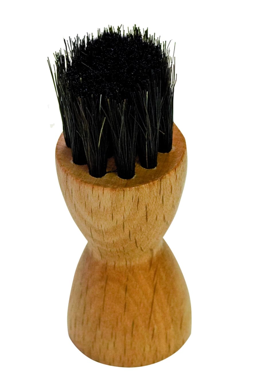 Redecker Wooden Diabolo Shoe Polish Applicator With Dark Brush