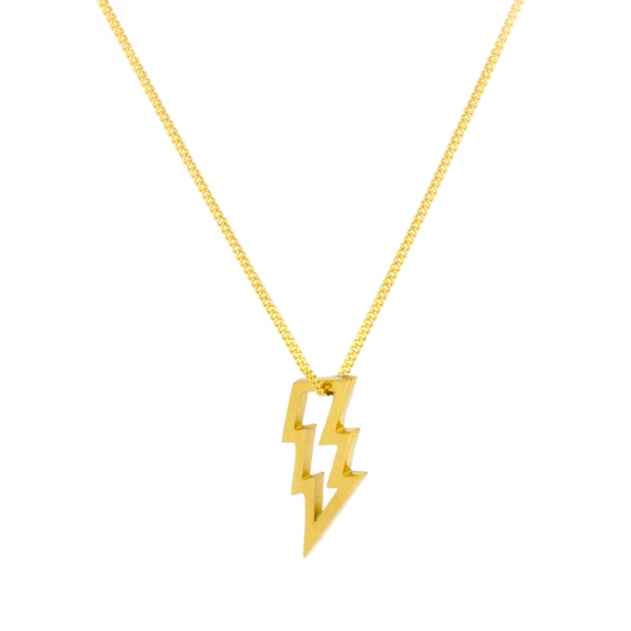 Laura Gravestock Gold Struck Lightning Necklace