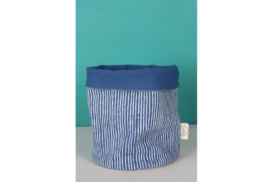 Bohemia Indigo Stripe Canvas Storage Pots 