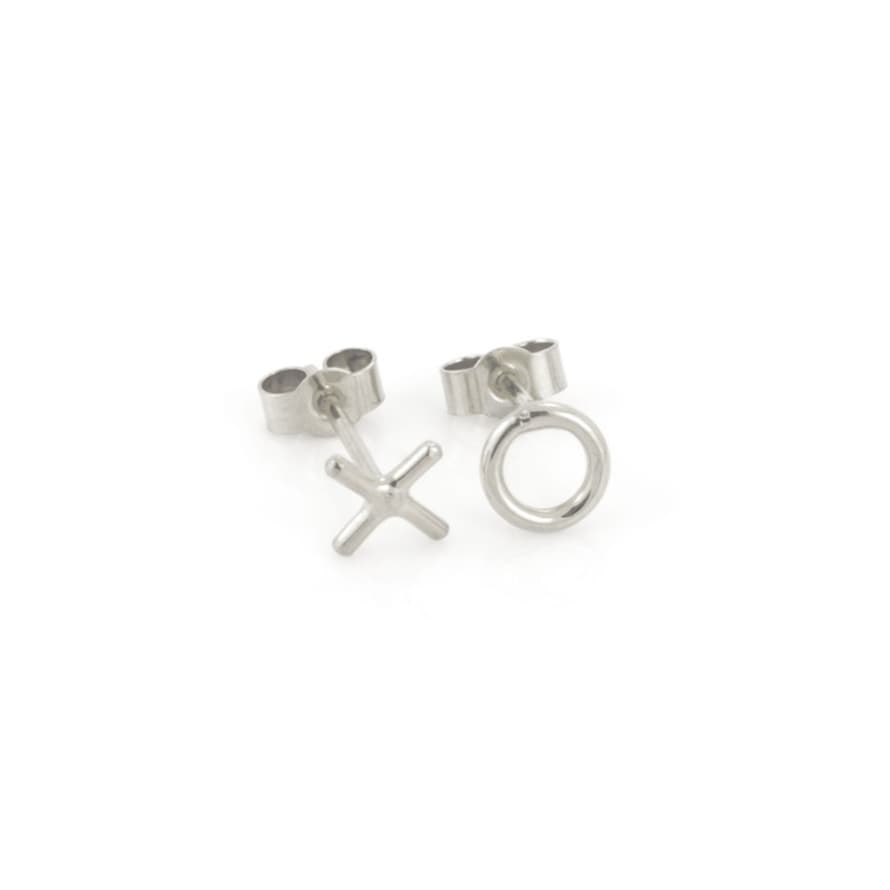 Laura Gravestock Silver Written X O Stud Earring