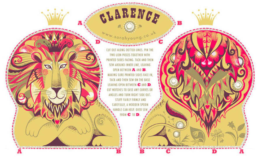 Sarah Young Clarence The Lion Tea Towel