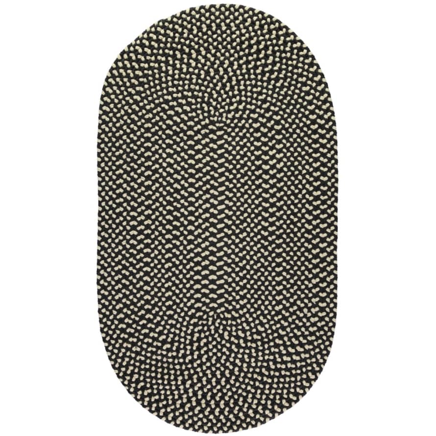 The Braided Rug Company  Large Recycled Braided Rug Oval in Black and White