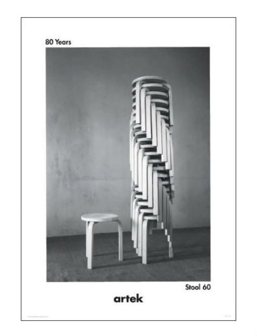 Artek Stool 60 - 80th Anniversary Poster