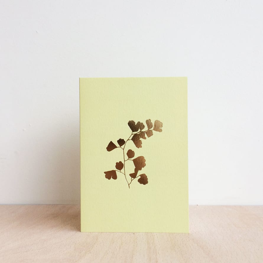 Foil Blocked Fern Botanical Greetings Card