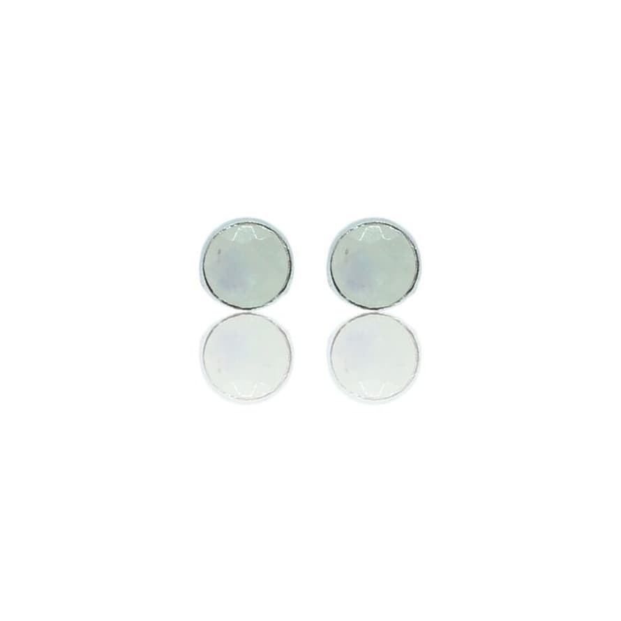 CollardManson Silver Moonstone Brushed Stud Earrings