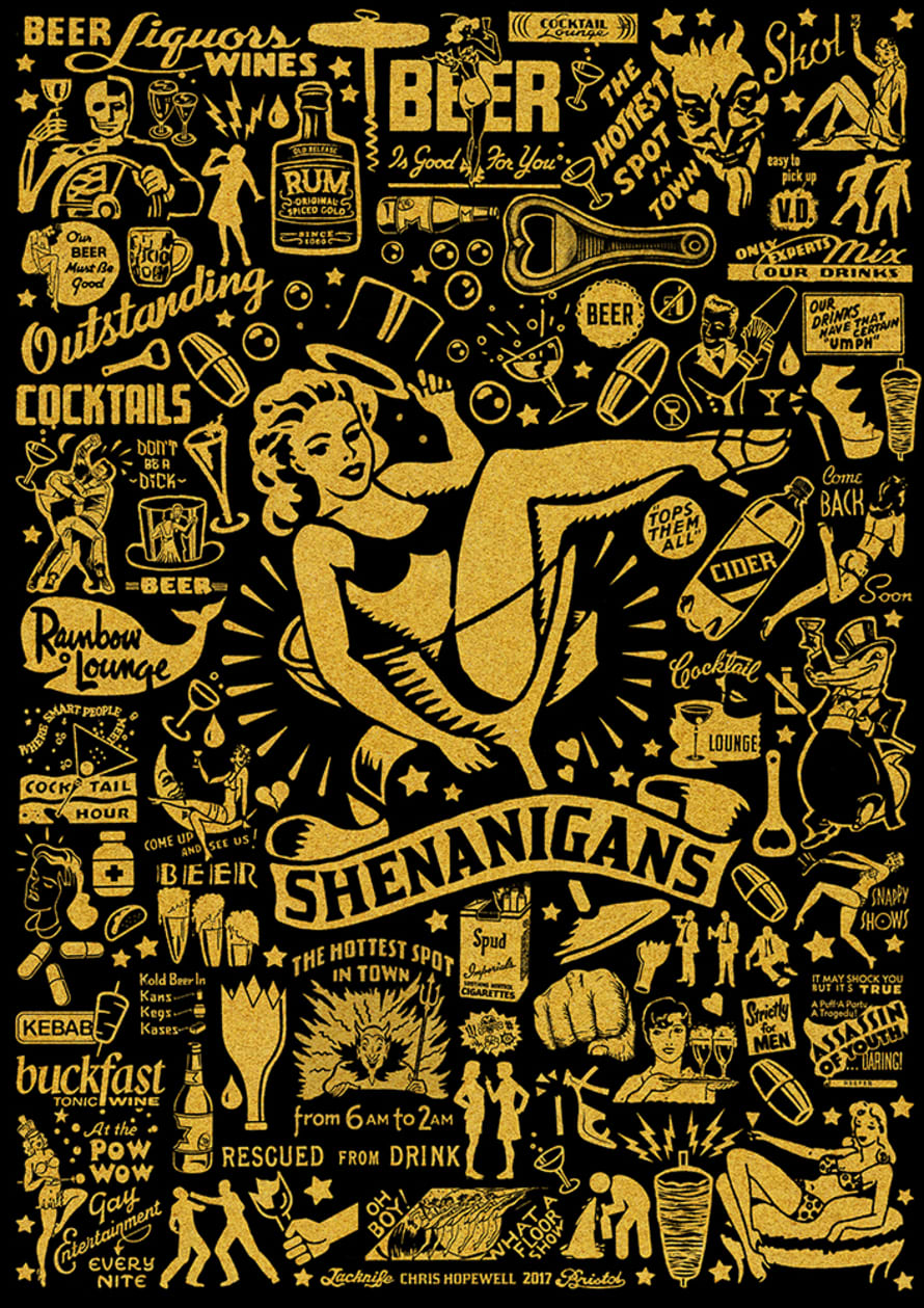 Jacknife Shenanigans Hand Screen Printed Poster by Jacknife