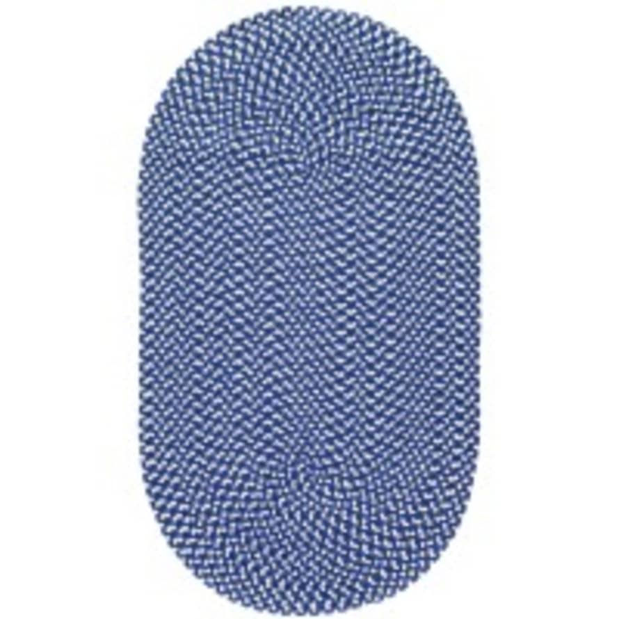 The Braided Rug Company Small Blue and White Oval Eco Braided Rug