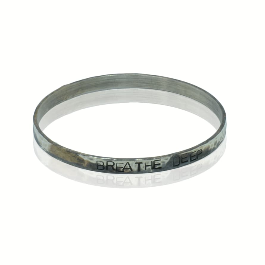 Window Dressing The Soul  Silver Breathe Deep Bangle