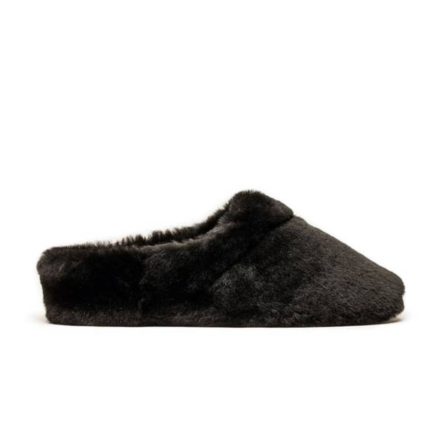 Trouva: SLIPPERS Black | Dark Black Shearling Slippers