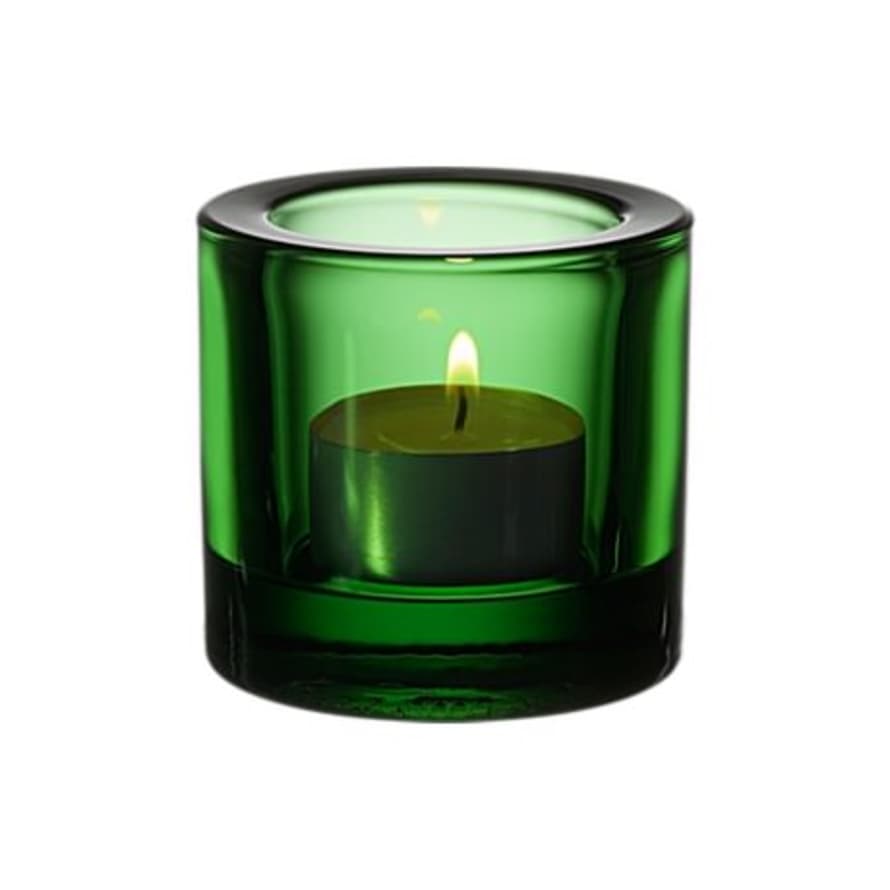 Iittala   Green Kivi Glass Candleholder