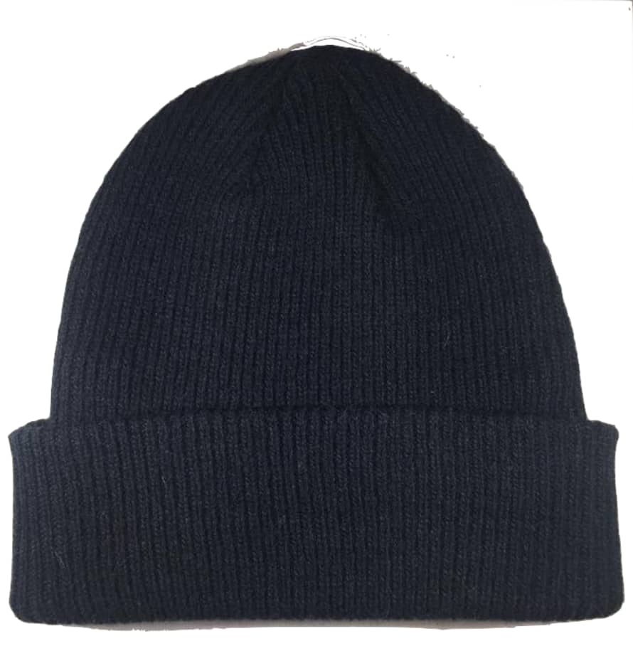 Cuemars Black Merino Wool Beanie 