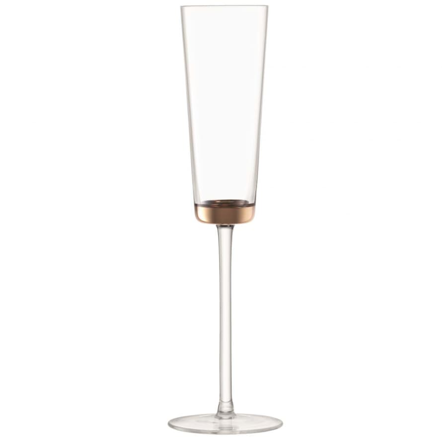 LSA International Set Of 2 Edge Rose Gold Champagne Flute