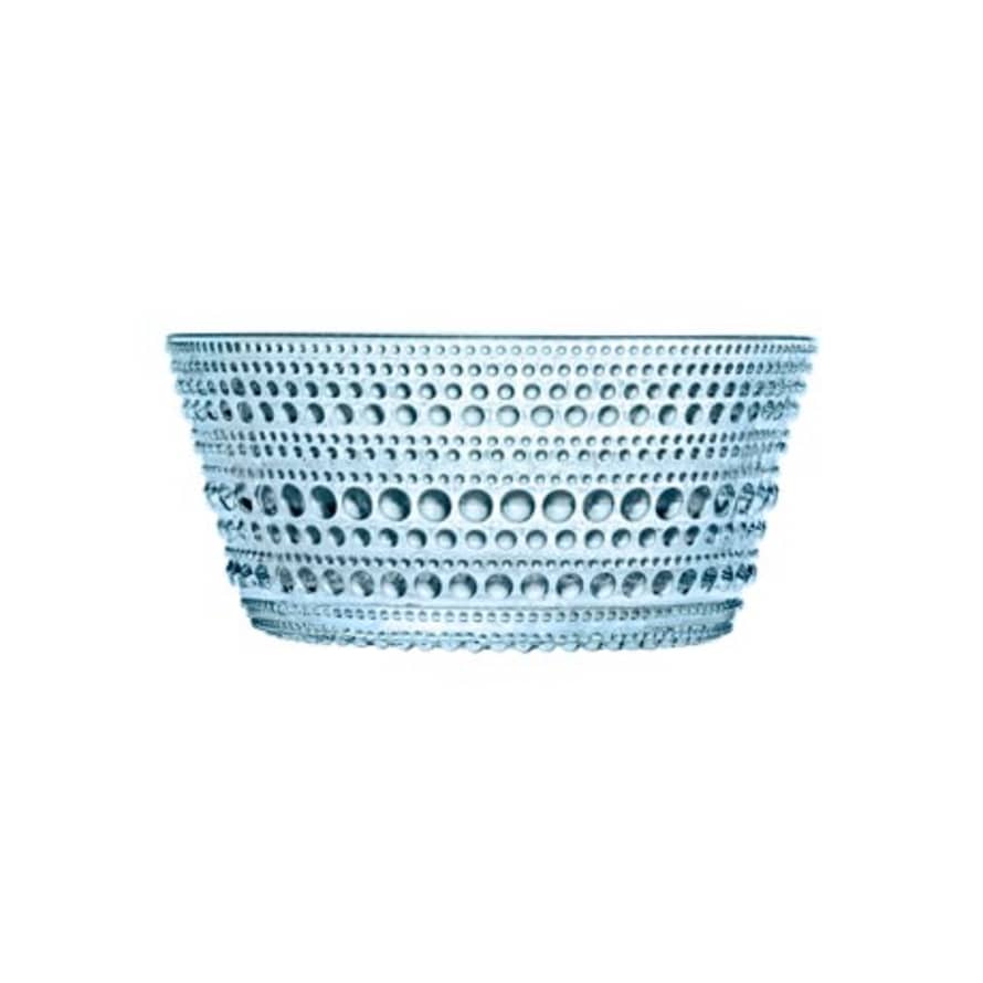 Iittala   Light Blue Glass Kastehelmi Bowl