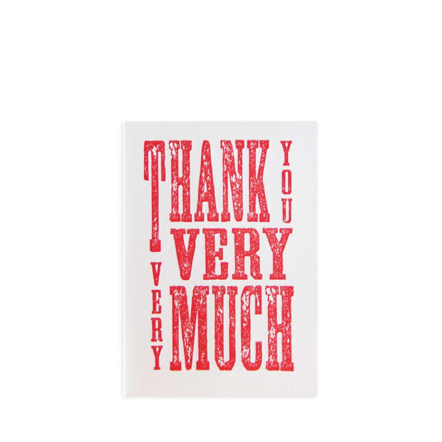 Archivist Set Of 6 Thank You Letterpress Notecards 