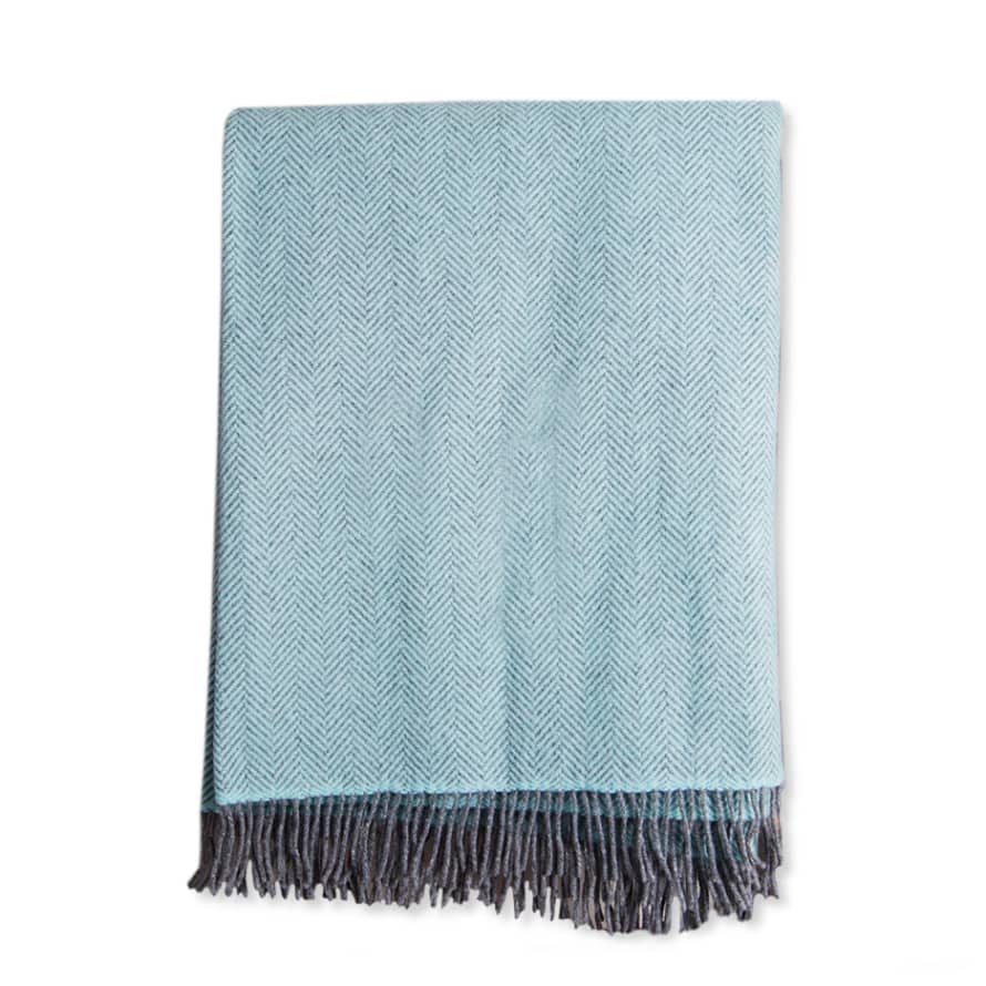 John Hanly & Co.  Duck Egg Merino Cashmere Blanket Throw