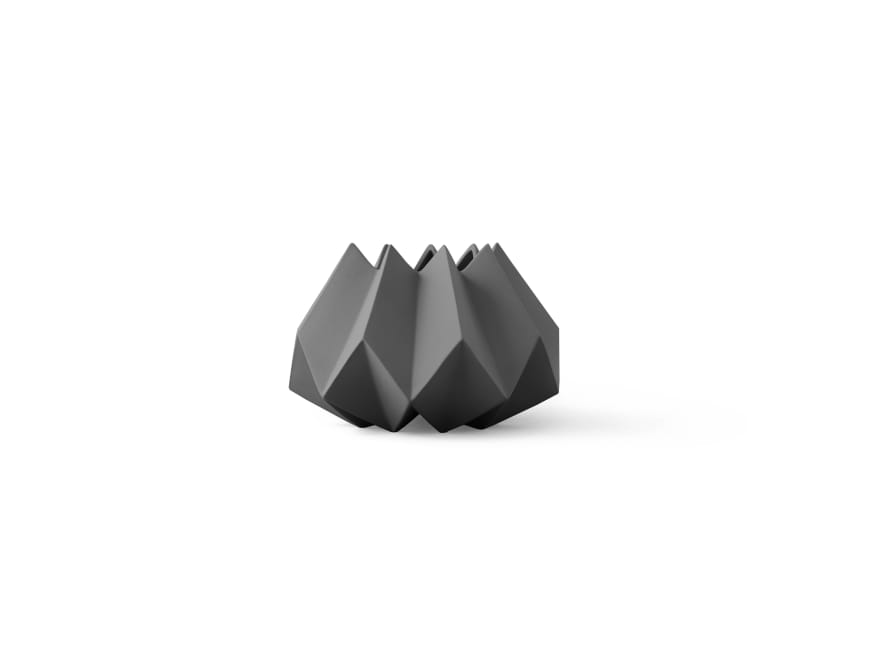 Menu Carbon Dark Grey Low Folded Vase