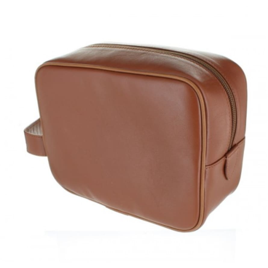 D. R. Harris Small Leather Wash Bag - Tan