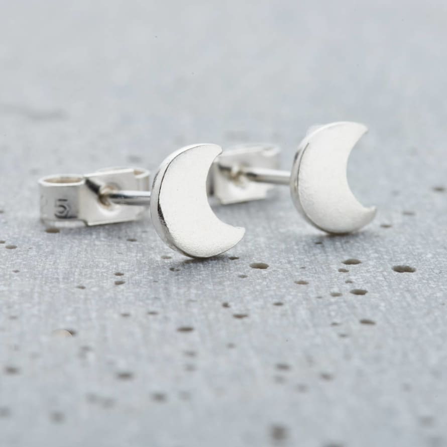 Posh Totty Designs Sterling Silver Crescent Moon Stud Earrings
