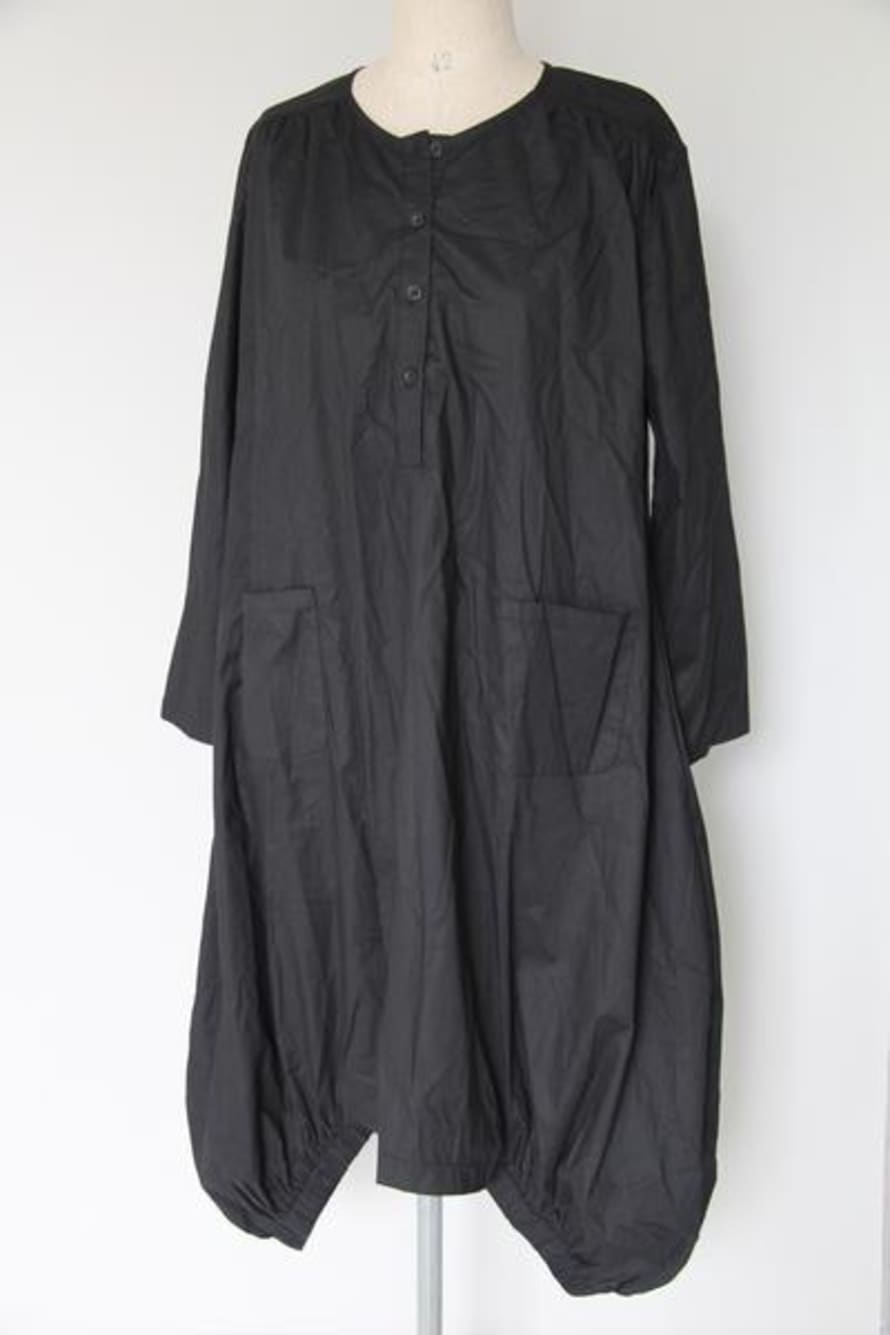 Window Dressing The Soul Black Poplin Aisha Long Dress 