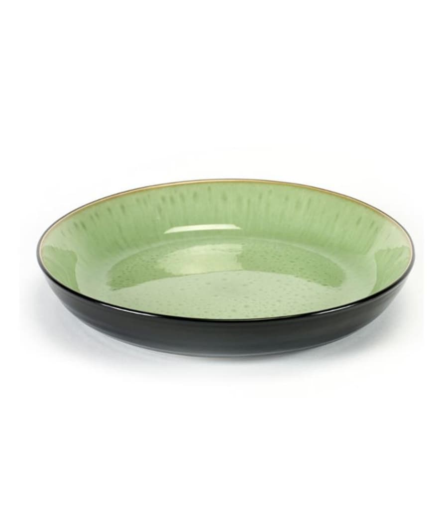 Serax Stoneware Aqua Green and Black Dish - medium